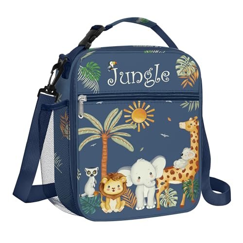 Sac isotherme enfant à motif jungle avec bandoulière