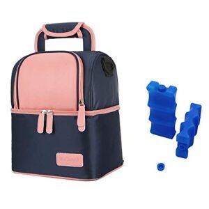 Sac isotherme pour bébé avec double compartiment 6L, rose et bleu