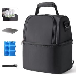 Sac isotherme pour lait maternel avec double compartiment, noir