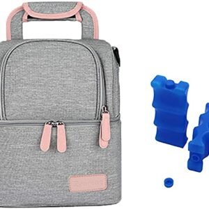 Sac isotherme pour bébé avec double compartiment – Gris