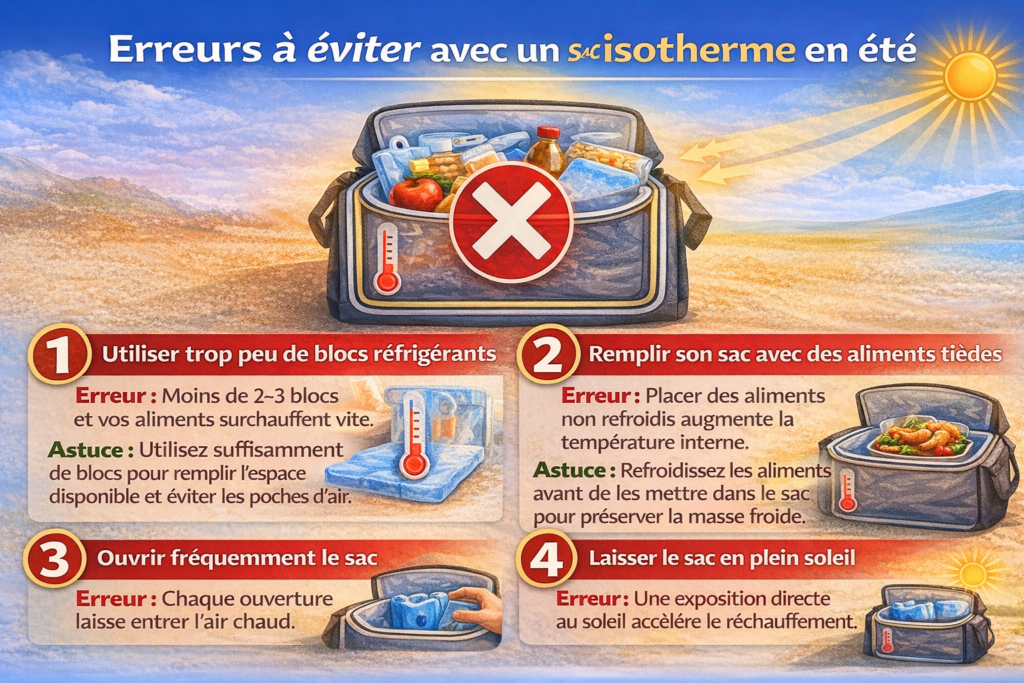garder un sac isotherme froid toute la journée erreurs à éviter en été