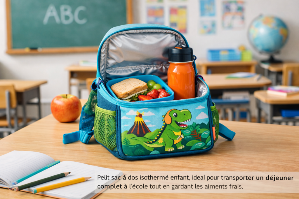 petit sac a dos isotherme enfant pour transporter déjeuner et goûter à l'école