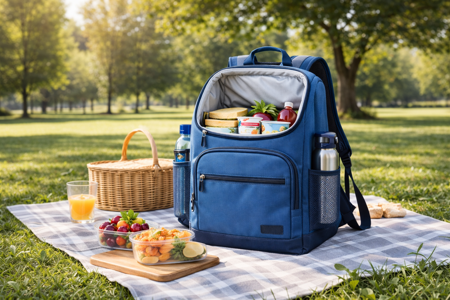 sac à dos isotherme pour pique-nique avec repas et boissons