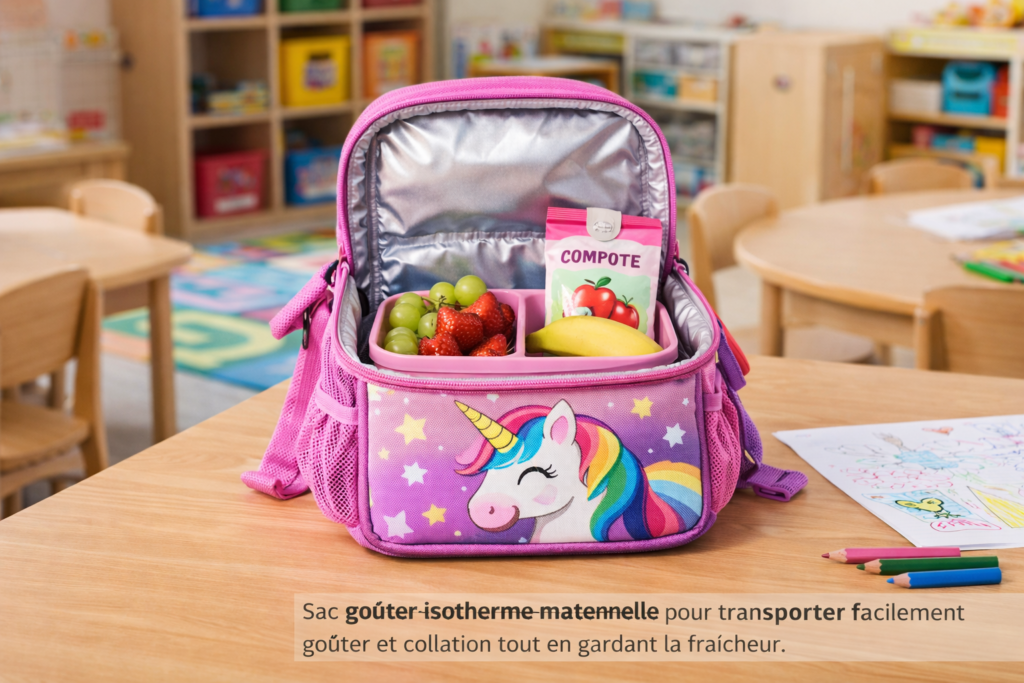 sac gouter isotherme maternelle pour transporter collation et fruit a l ecole