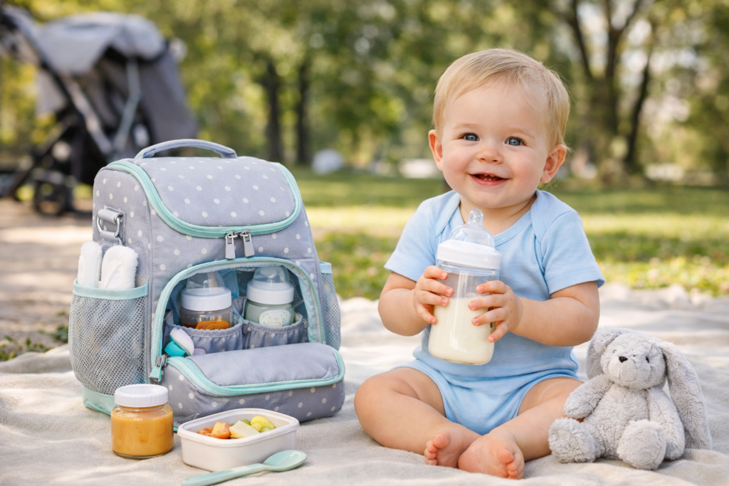 sac isotherme bebe pour transporter biberon et repas de bébé
