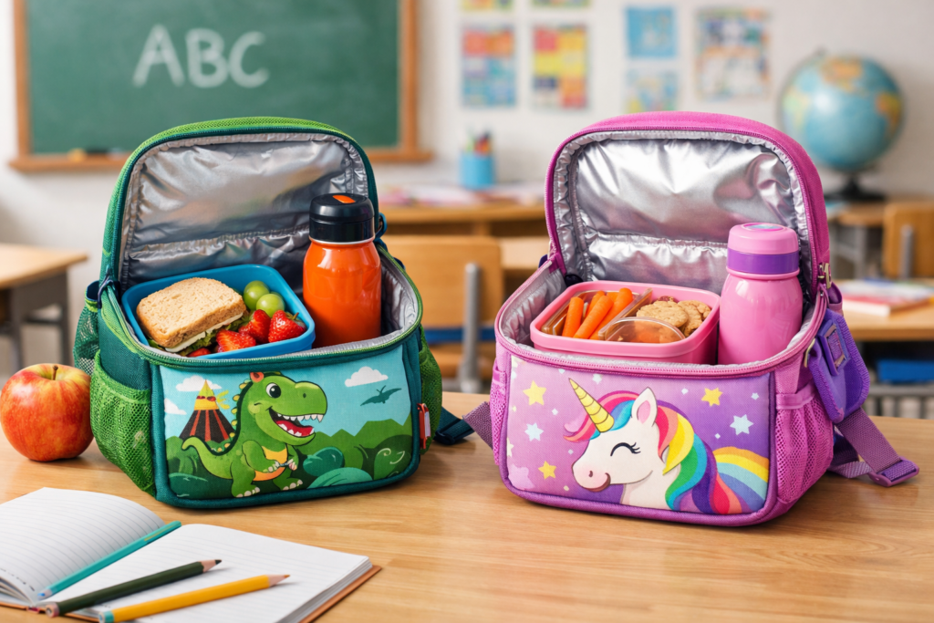 sac isotherme enfant pour école avec lunch box et gourde
