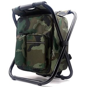 Glacière souple de pêche avec chaise pliante sac à dos isotherme 3 en 1