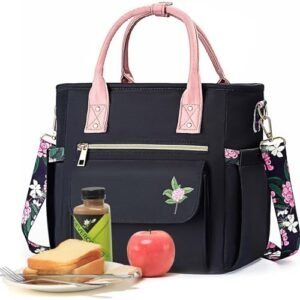 Sac isotherme repas pour femme à motif floral avec bandoulière